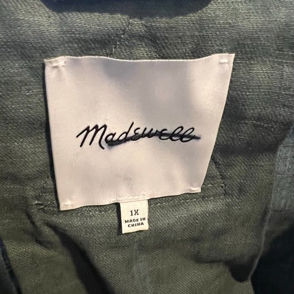 Madewell $188 Plus Textural Trench Coat Size 1X Architect Green NK352 - Picture 7 of 7